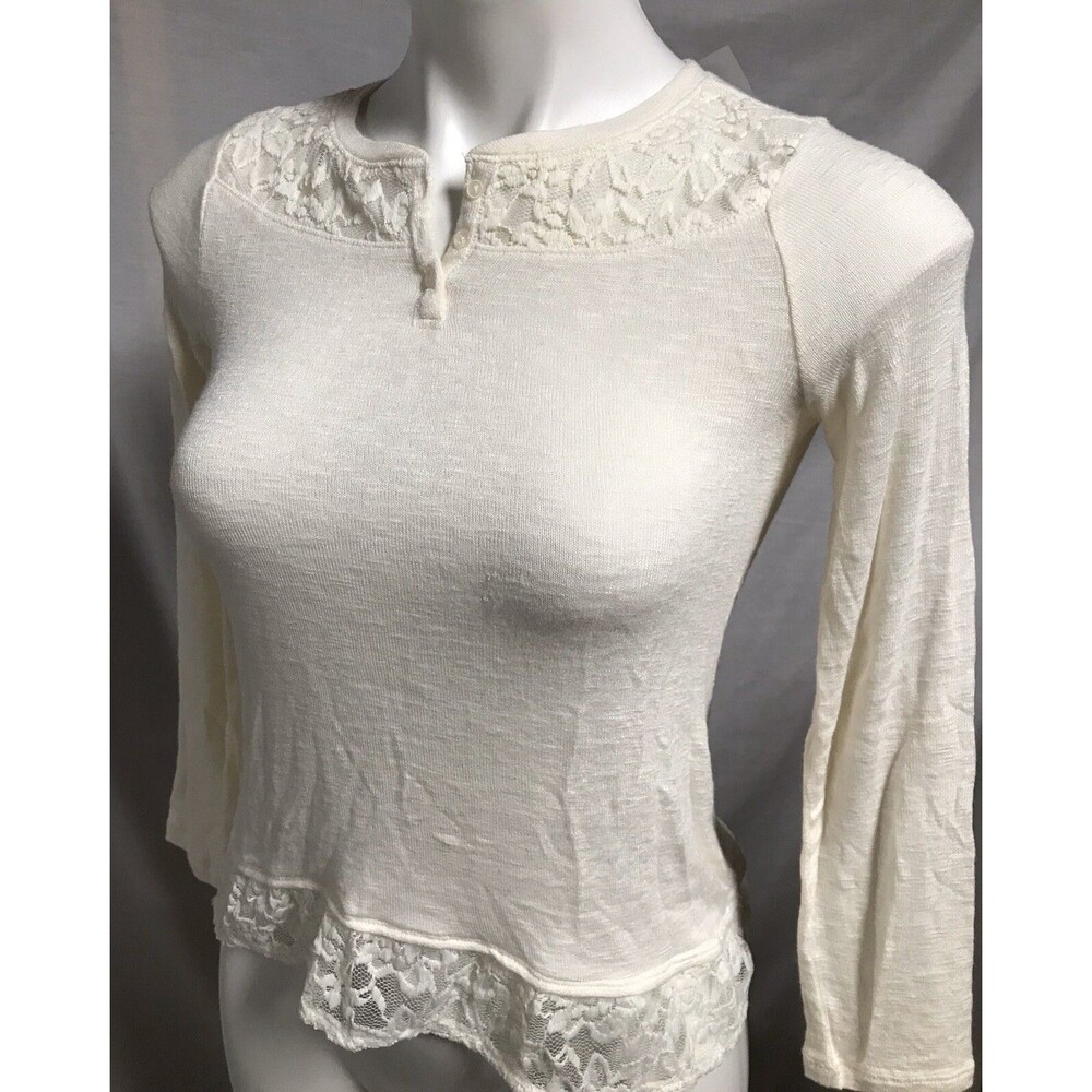 Lace Trim Ivory Cream Colored Sweater By Justice Girls Size 10 New